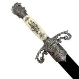 Mini Espada Medieval Modelo Punhal Cabo Texturizado Com Bainha Protetora Modelo Guerreiro E Modelo Medieval - Luatek - Image 3