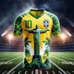 Brasil edição especial camisa de futebol para homens e mulheres, roupas esportivas ao ar livre, camisola respirável casual, verão, 2024 - Image 2