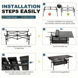 Mesa Dobrável P/ Piquenique Mesa Dobravel De Acampamento Durabilidade E Conveniência Aproveite Momentos Ao Ar Livre Com Conforto - Image 4