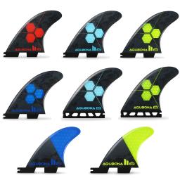 AQUBONA-Prancha de Surf Fins Honeycomb Fiberglass, Twin Fins, Thruster 3 Fins, Quad 5 Fins, Single Tab ou Twin Tab Tamanho - Image 2