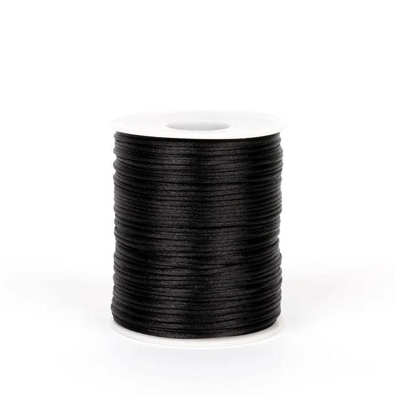 Cabo De Cetim De Nylon Para Artesanato De Linha De Jóias, Linha De Nó Chinês, Pulseira Forte Trançada, Cetim De Seda Macramé, Corda Da Cauda De Rato, Rolo De 1.5mm - Image 1