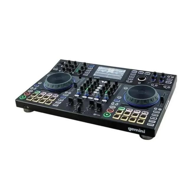 Controlador MIDI Gemini Sound com 2 Decks e 4 Canais para DJs - Mesa de Console Autônoma e Nova
