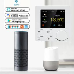 Qiumi-Termostato Wi-Fi Inteligente, Ar Condicionado, Controlador de Temperatura, Tela LCD Colorida, Funciona com Alexa, Google Home - Image 3