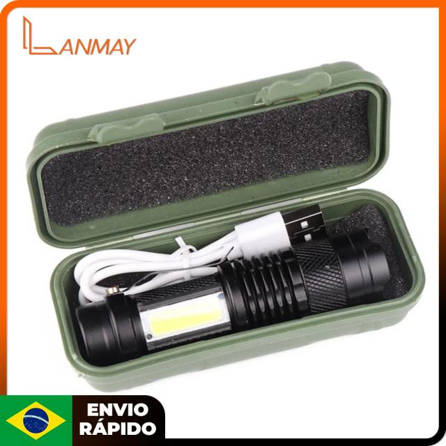 Lanterna Mini Lanmay LED Tática com Luz Forte e Múltiplas Funções - Iluminação Portátil com Envio Rápido