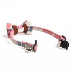 Moda xadrez cão gato arco colar com sinos ajustável acessórios para animais de estimação gatos gotas sphynx katten coleiras maschas suprimentos - Image 4