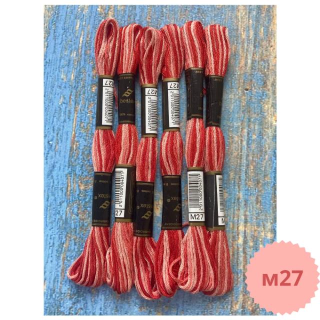 Kit de Bordado DMC Multicolorido com 6 Linhas de Algodão para Ponto Cruz - Ideal para Artesanato e DIY