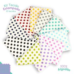 Tecido Tricoline Estampado e Liso 53x46 - 100% Algodão  Kit C/10 - 2A Nybc - Image 1