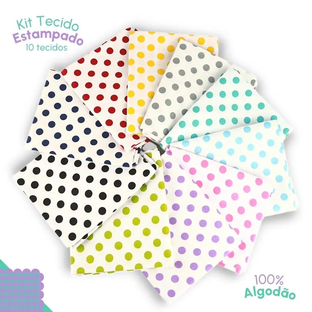 Tecido Tricoline Estampado e Liso 53x46 - 100% Algodão  Kit C/10 - 2A Nybc - Image 1