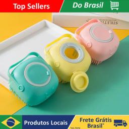 Esponja De Silicone Para Banho Com Dispenser Shampoo Sabonete Escova Crianças Adultos e Pets - Image 1