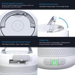 Recarregável LED Camping Lanterna, lanterna com ímã, luminária, luz de emergência portátil, ao ar livre, 230 horas, novo - Image 2