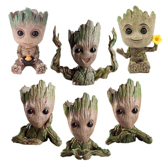Decoração Criativa: Figuras de Ação Anime para Casa, Vasos Multifuncionais e Organizadores de Armazenamento com Personagem Groot