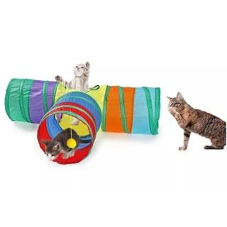 Túnel Labirinto Colorido em Formato de T para Gatos: Diversão Garantida para Seu Pet