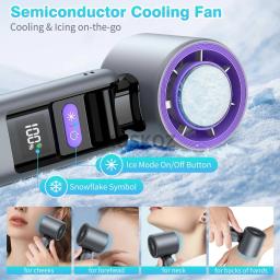 Ventilador portátil 3 em 1, mini ventilador com lanterna e resfriamento, com ventilador de resfriamento turbo de ar para atividades ao ar livre, viagens, trabalho - Image 4