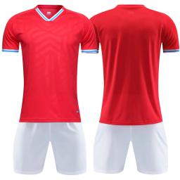 Camisas de futebol personalizadas ajustadas para homens e mulheres, manga curta, secagem rápida, uniforme de treinamento de futebol, roupas esportivas, menino, menina, crianças, 2 peças - Image 5