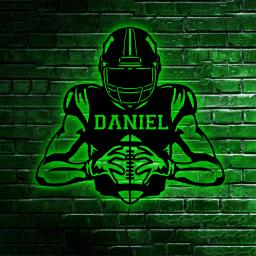 Personalizado Rugby Player Ball Helmet LED Neon Wall Lamp Nome Personalizado Número Futebol Colorido Night Light Para Decoração Do Quarto - Image 4