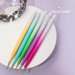 Kit 5 Pincel de Silicone Com Boleador Para Unhas Efeito 3D Colorido - Image 3