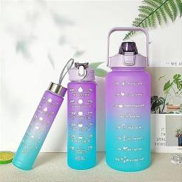 KIT 3 GARRAFAS 2Litros 900ml 300ml Squeeze Fases Motivadoras Adesivos 2D 3D - Image 2