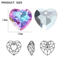 Áustria Pingentes De Corte De Coração De Cristal, Encantos Soltos De Strass, Jóias De Vidro, Pedras Gemas para Colar DIY, 12Pcs, 6432 - Image 2