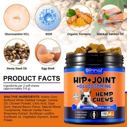 Suplemento para quadris e articulações para cães, guloseimas para alívio da dor articular com glucosamina, condroitina e MSM, apoio à saúde e mobilidade - Image 5