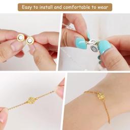Fechos magnéticos de cobre para acessórios de jóias DIY, contas banhadas a ouro e prata, conectores finais para colar e pulseira, 5 conjuntos por lote - Image 3