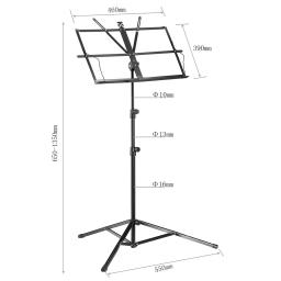 Estante Partitura Lorben Folha de Música Suporte Pedestal Cavalete Portátil Dobrável Ajustável com Bolsa de Transporte GT6042 - Image 6