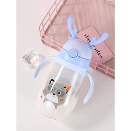 Garrafa Squeeze Infantil Kids 500ML Alce com Chifres Alça Crianças Multicolorido Ideal para Qualquer Lugar Kids Animado Desenho - Image 3