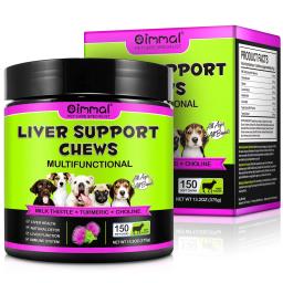 Mastigáveis de Suporte Hepático para Cães com Cardo Mariano, Cúrcuma, Colina, Saúde do Fígado, Desintoxicação Natural, Sistema Imunológico para Todas as Raças com Sabor de Carne - Image 6