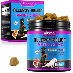Dog Allergy Relief Mastiga Anti-Coceira Pele e Revestimento Suplemento, Ômega 3 Óleo de Peixe Comichão Tratamento, Comprimidos Comichão, Lamber Pata - Image 5