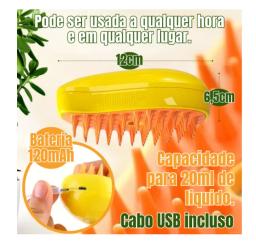 3 Em 1 Escova A Vapor Para Gato - Escova de Massagem- Removedor De Pêlos- Penteador de Animais De Estimação - Neverdie Store - Image 3