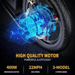 Motor elétrico da bicicleta com bateria removível, cidade Commuter, absorção multi-choque, cidade Commuter, 22MPH, velocidade máxima, 14 no pneu, 48V, 15Ah, 400W - Image 2