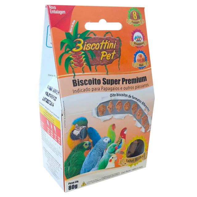 Biscoitos Biscottini 80g: Petiscos Deliciosos para Papagaios