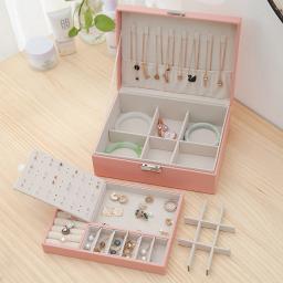 Organizador Porta Joias Grande Multifuncional Dupla Camada Feminino com Chave - Image 4