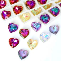 Áustria Pingentes De Corte De Coração De Cristal, Encantos Soltos De Strass, Jóias De Vidro, Pedras Gemas para Colar DIY, 12Pcs, 6432 - Image 1