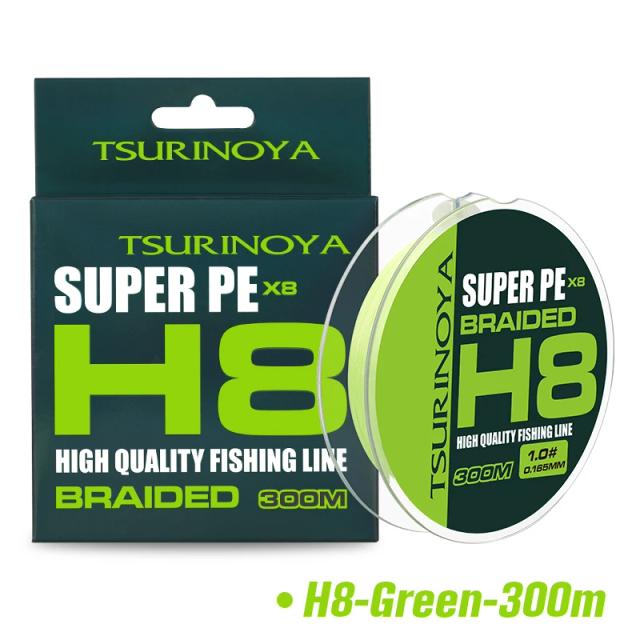 Tsurinoya Linha de Pesca H8 300m 8 Fios Trançados 14-50lb