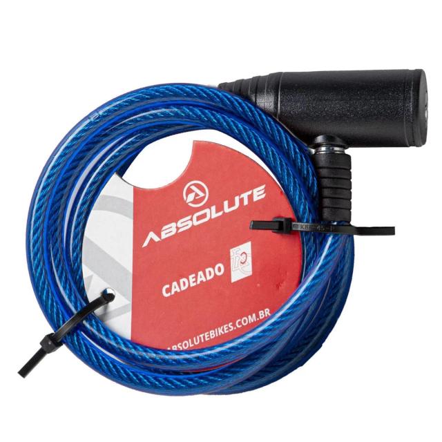 Cadeado de Segurança Absolute 6mm x 1000mm com Chave para Bicicleta