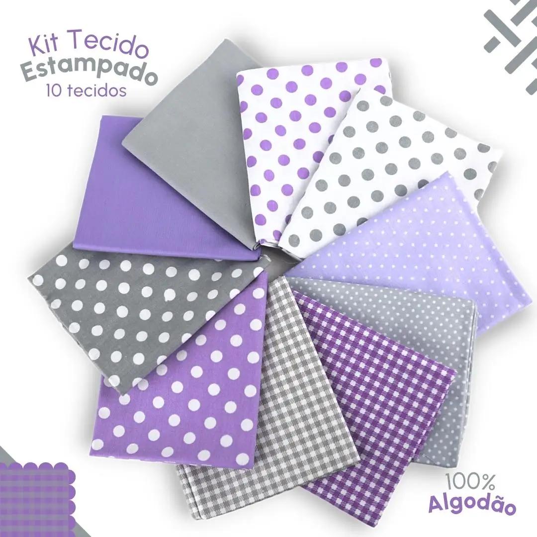 Tecido Tricoline Estampado e Liso 53x46 - 100% Algodão  Kit C/10 - 3B Nybc - Image 1