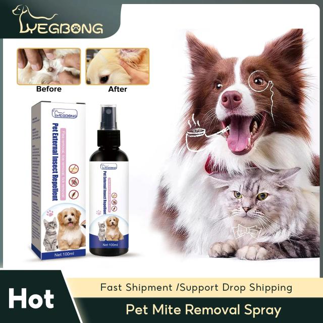 Spray Anti Pulgas para Pets: Alívio da Coceira, Controle de Carrapatos e Repelente de Insetos em Tratamento para Gatos e Cães