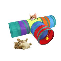 Brinquedo Para Pets Túnel Labirinto Para Gatos Colorido Top Formato de T - Image 2