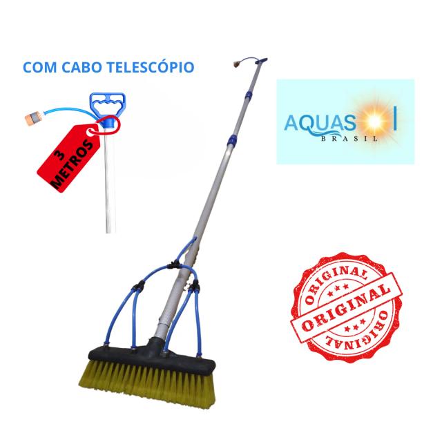 Vassoura Eficiente para Limpeza de Painéis Solares com Cabo de 3 Metros e Largura de 30 cm