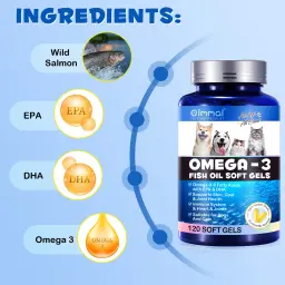 Cápsulas de óleo de peixe com ácidos graxos ômega-3 para cães e gatos com EPA e DHA promovem a saúde cardíaca, da pele, da pelagem, o suporte articular e a saúde imunológica dos animais de estimação - Image 4