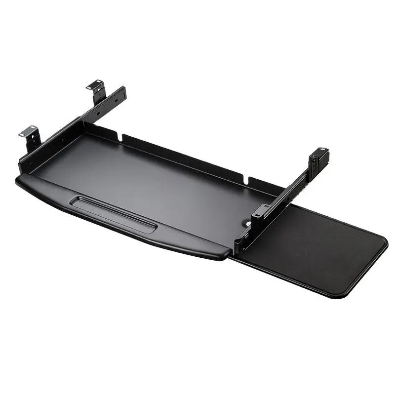 Puxe a bandeja do teclado com a plataforma giratória 360 do rato, metal de aço sob a mesa, preto e cinza resistente, 1 PC - Image 1