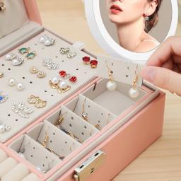 Organizador Porta Joias Grande Multifuncional Dupla Camada Feminino com Chave - Image 3