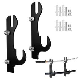 Ajustável Acrílico Samurai Sword Stand, Gancho Espada, Display Holder, Fácil Decoração Da Parede, DIY, 1 Par - Image 1