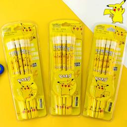 12 pçs pokemon pikachu anime figura dos desenhos animados lápis pokemon crianças lápis kawaii estudante papelaria aniversário das crianças presente de natal - Image 1