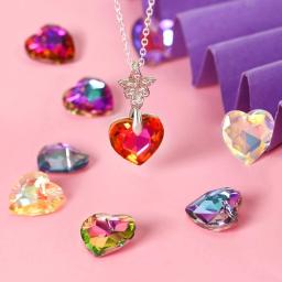 Áustria Pingentes De Corte De Coração De Cristal, Encantos Soltos De Strass, Jóias De Vidro, Pedras Gemas para Colar DIY, 12Pcs, 6432 - Image 5