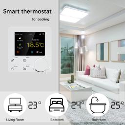 Qiumi-Termostato Wi-Fi Inteligente, Ar Condicionado, Controlador de Temperatura, Tela LCD Colorida, Funciona com Alexa, Google Home - Image 2
