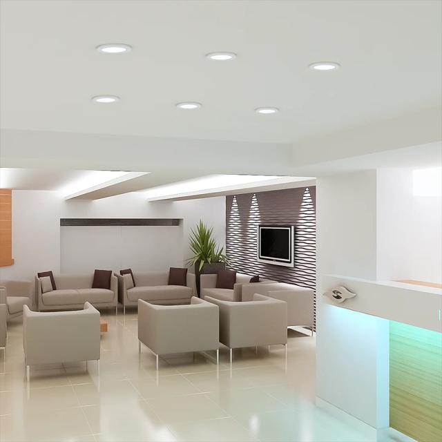 Kit de 6 Painéis de LED Redondos 25W Sobrepor Luz Branco Frio