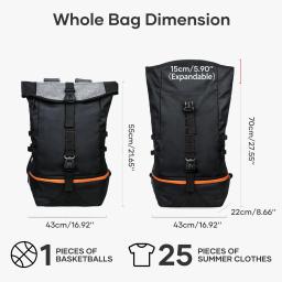 Mochila de basquete com compartimento de bola separado para homens, grande bolsa esportiva, equipamentos esportivos, futebol, voleibol, viagem - Image 3