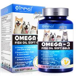 Cápsulas de óleo de peixe com ácidos graxos ômega-3 para cães e gatos com EPA e DHA promovem a saúde cardíaca, da pele, da pelagem, o suporte articular e a saúde imunológica dos animais de estimação - Image 2