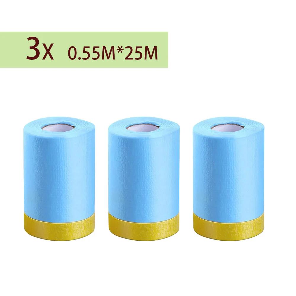 Filme de mascaramento pré-gravado, plástico, fita automotiva dos pintores para a pintura, Sheting do pano da gota, nenhum resíduo, 3 5 10 Rolls, 82ft - Image 1